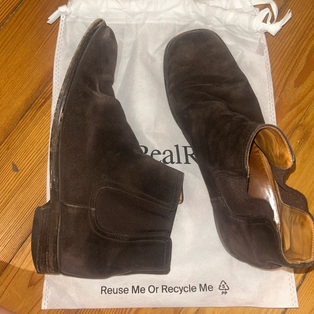 Brown Suede Hermes Boots Men